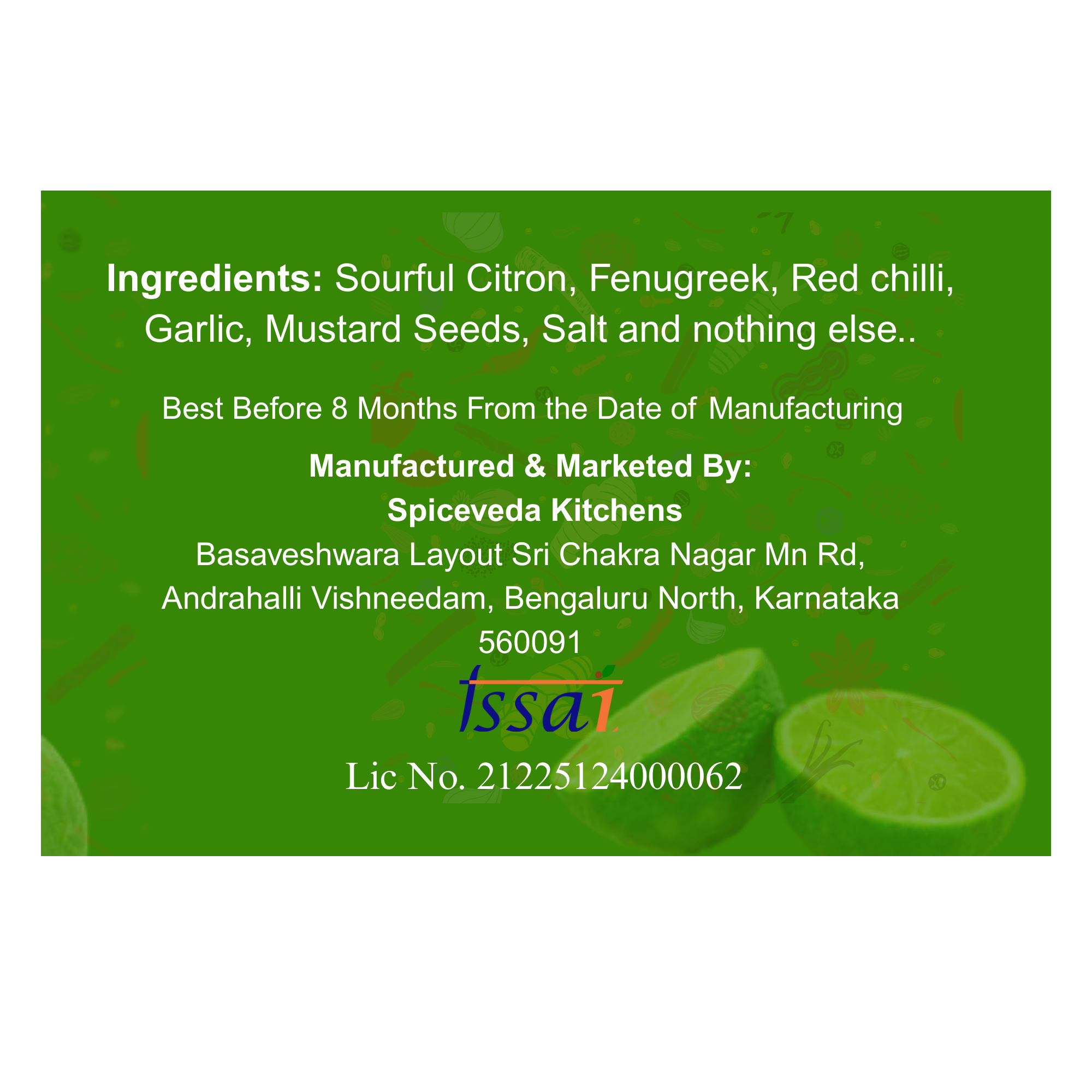 Citron Pickle - Spicy tangy & Delicious 350gms