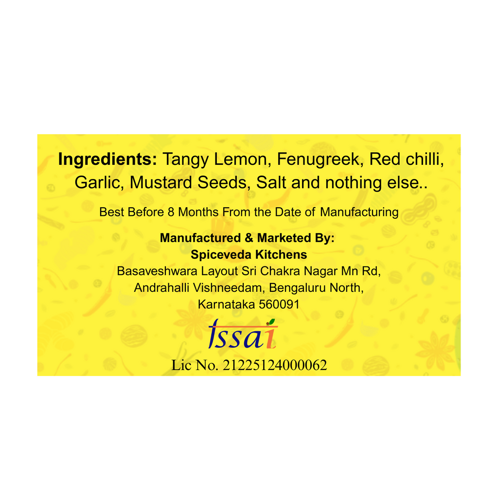Lemon Pickle | Oil Free | Spicy &  Tangy, 350Gms