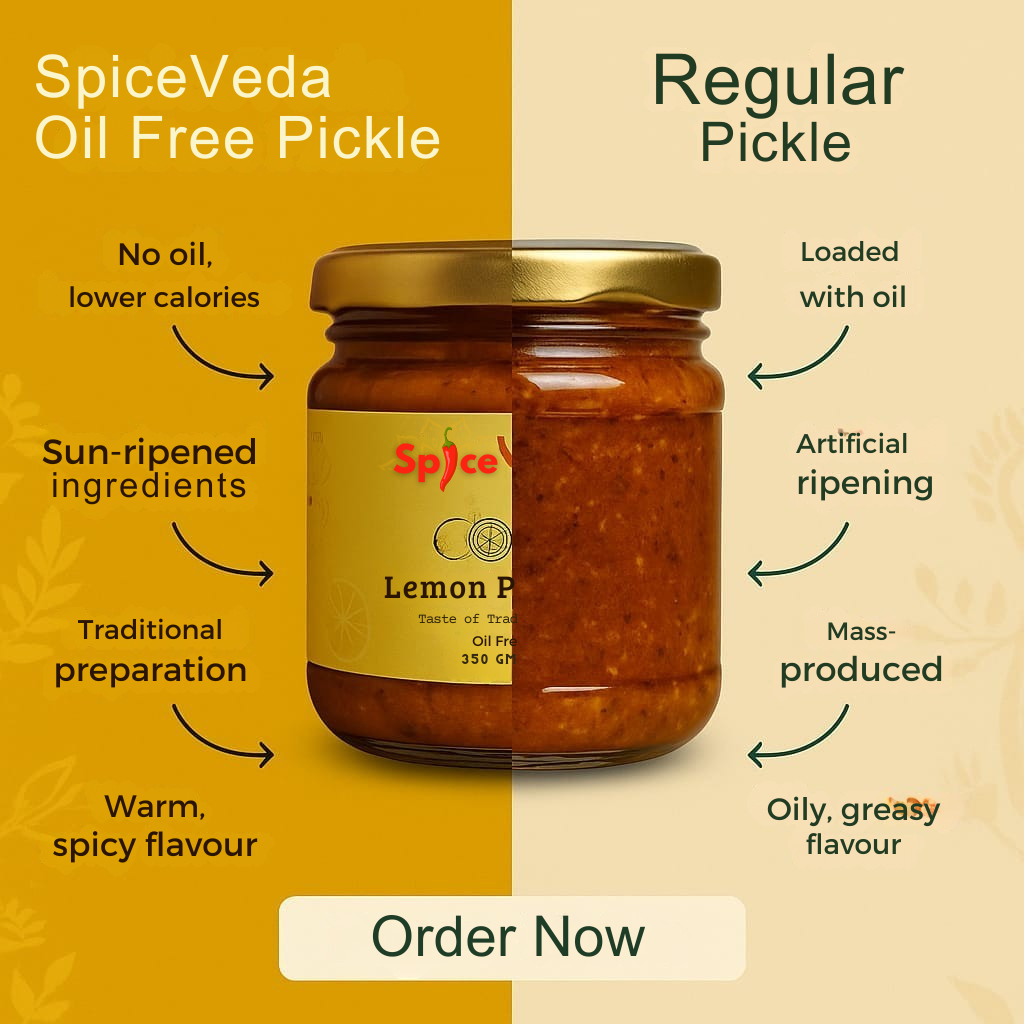 Lemon Pickle | Oil Free | Spicy &  Tangy, 350Gms